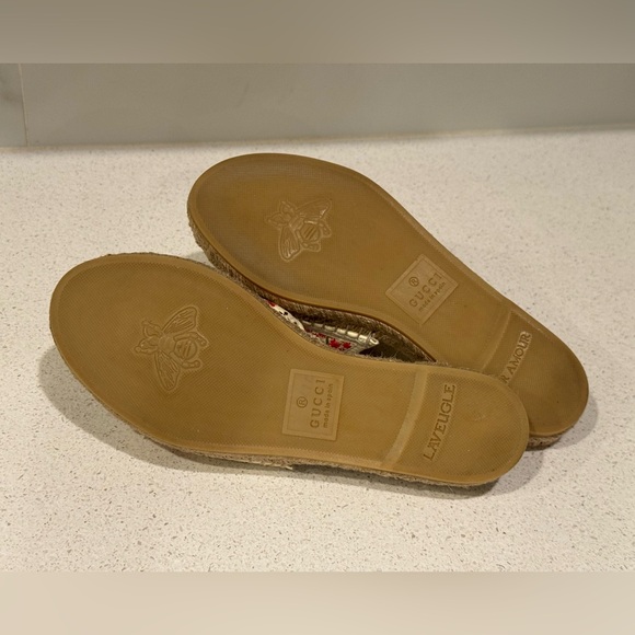 SOLD Gucci Pilar GG Floral Espadrille Sandals EU 37 US 7 - Picture 8 of 8